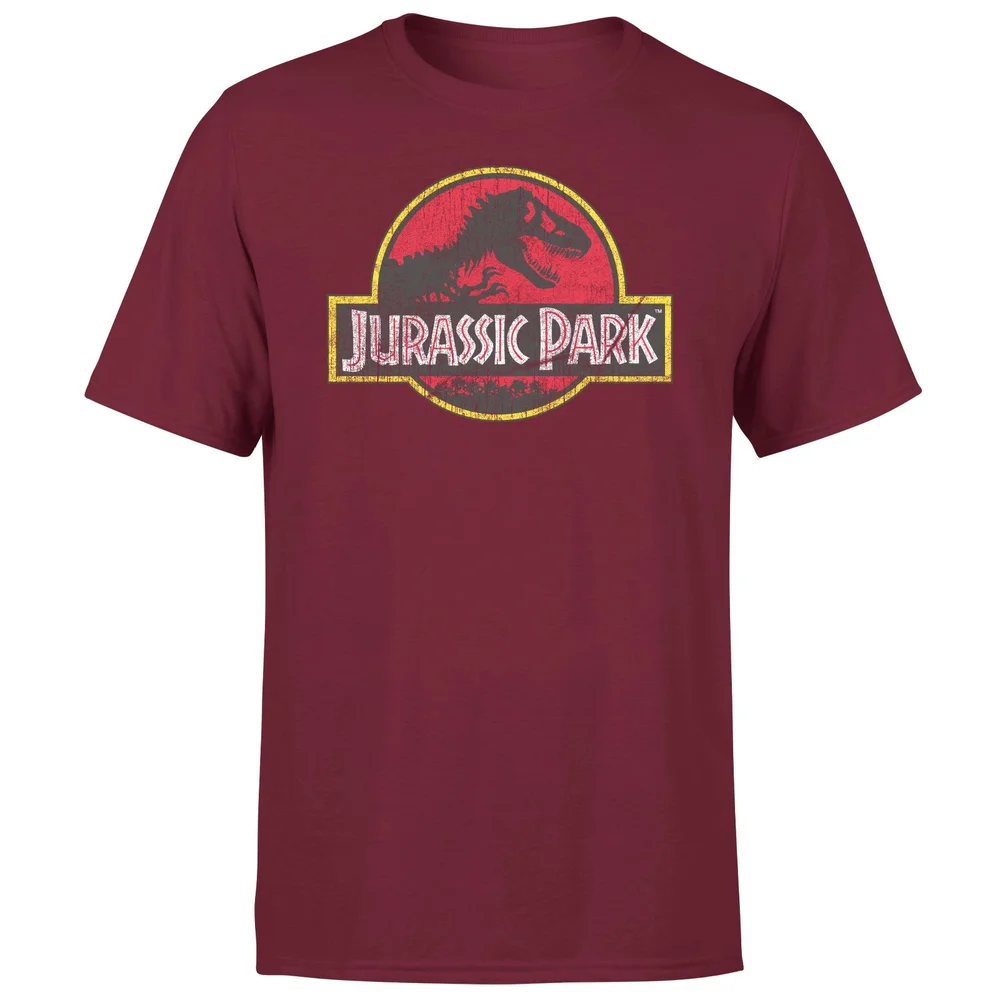 Jurassic Park Logo Vintage Men's T-Shirt - Burgundy - S Bild 1