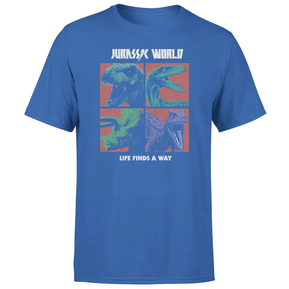 Jurassic Park World Four Colour Faces Men's T-Shirt - Blue - S Bild 1
