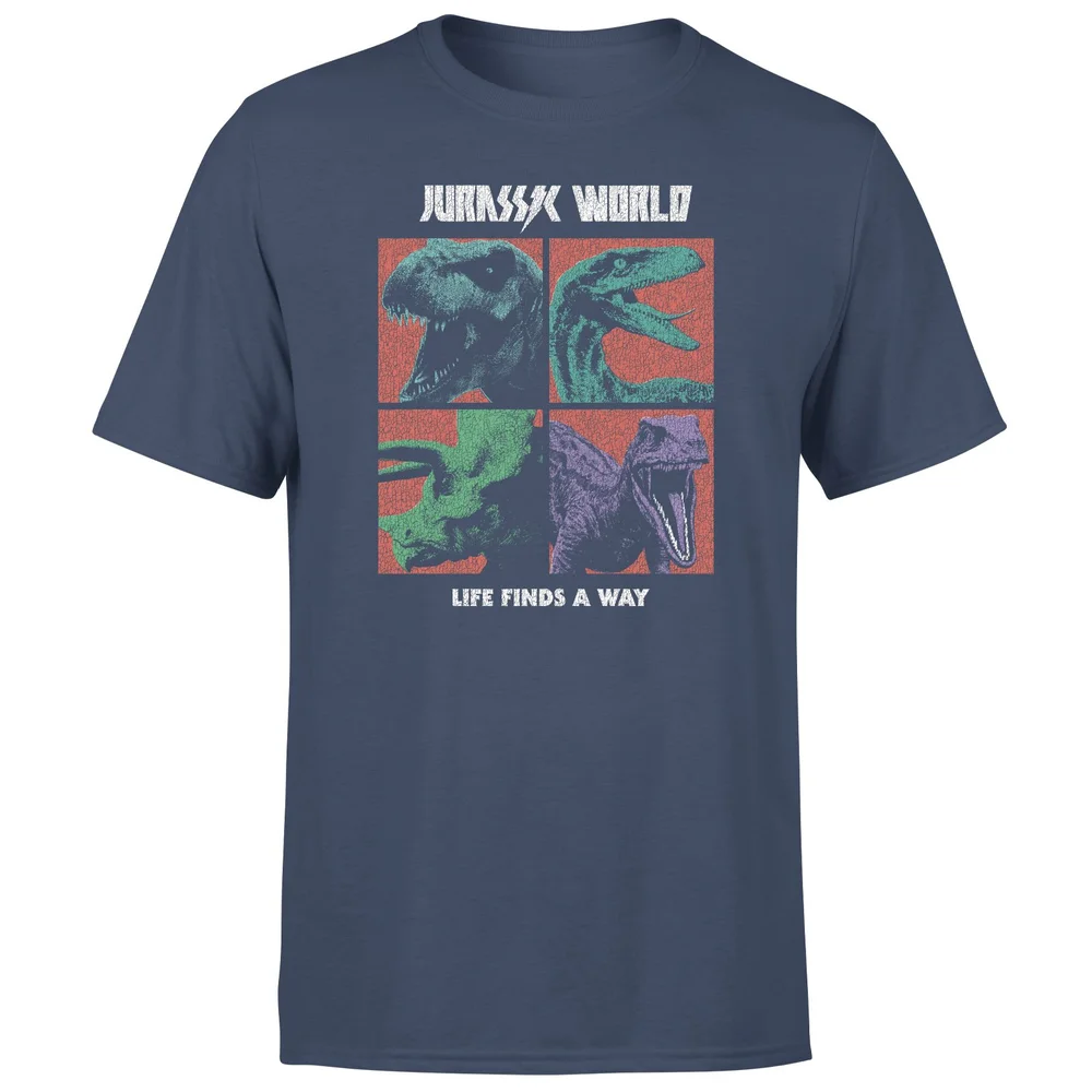 Jurassic Park World Four Colour Faces Men's T-Shirt - Navy - S Bild 1
