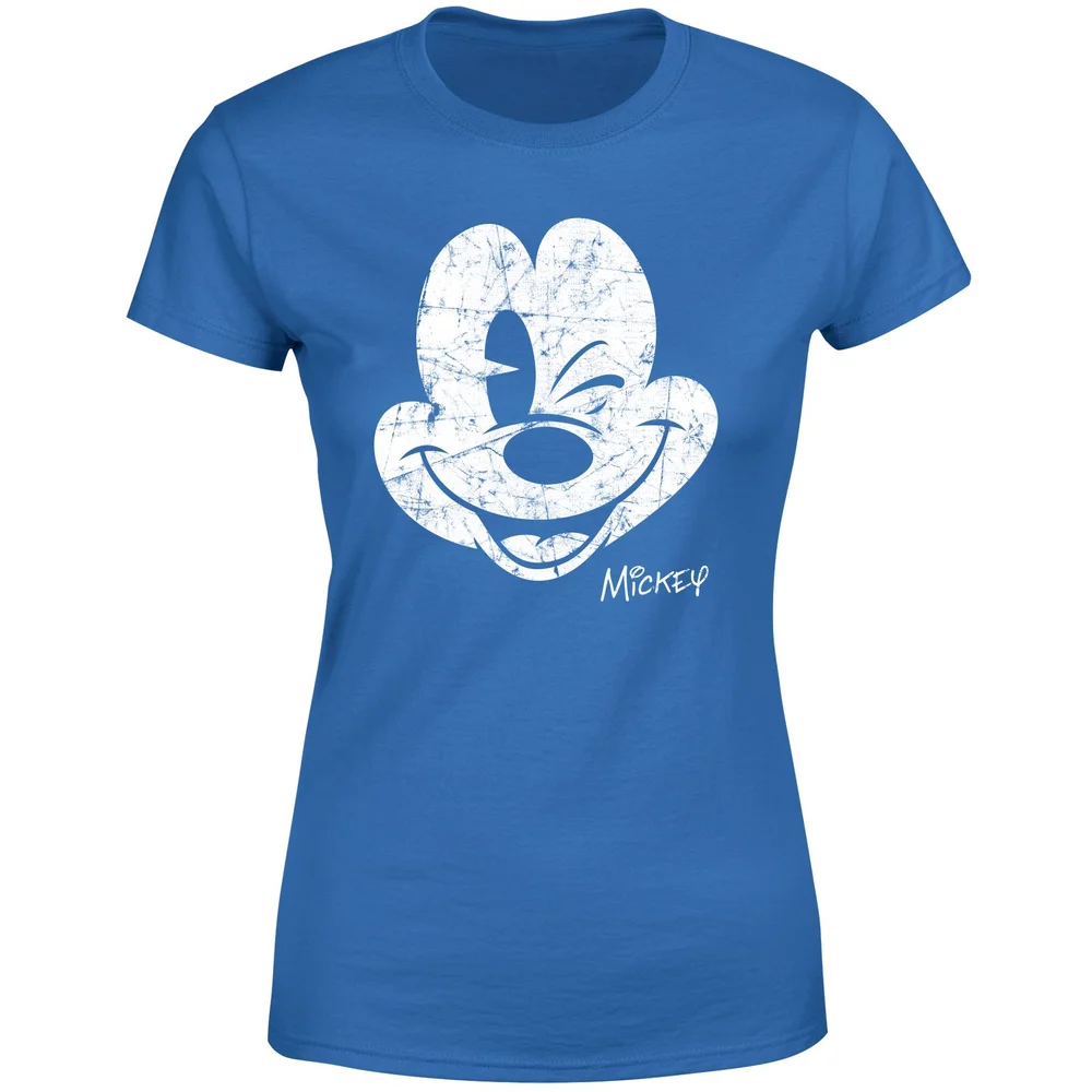 Disney Mickey Mouse Worn Face Women's T-Shirt - Blue - XS Bild 1