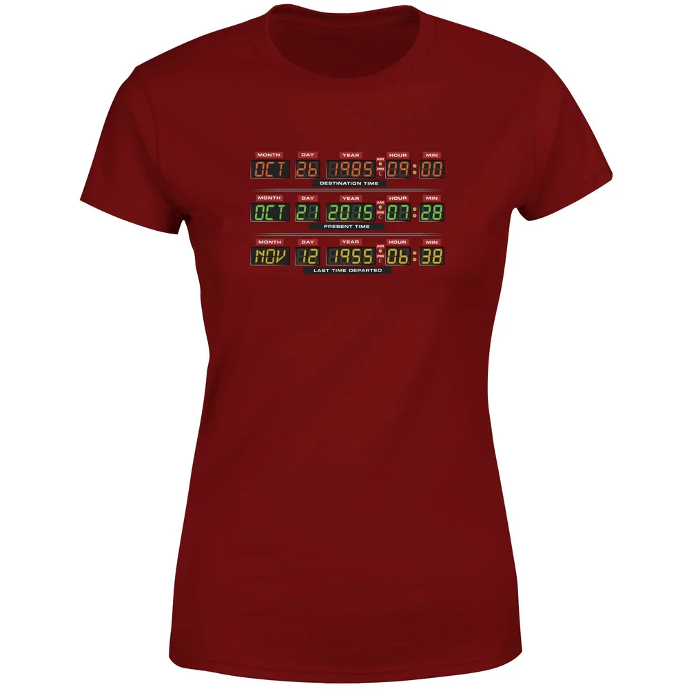 Back To The Future Destination Clock Women's T-Shirt - Burgundy - S Bild 1