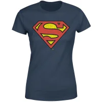 Official Superman Crackle Logo Women's T-Shirt - Navy - undefined undefined