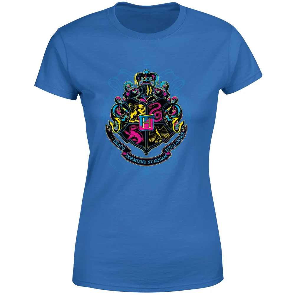 Harry Potter Hogwarts Neon Crest Women's T-Shirt - Blue - S Bild 1