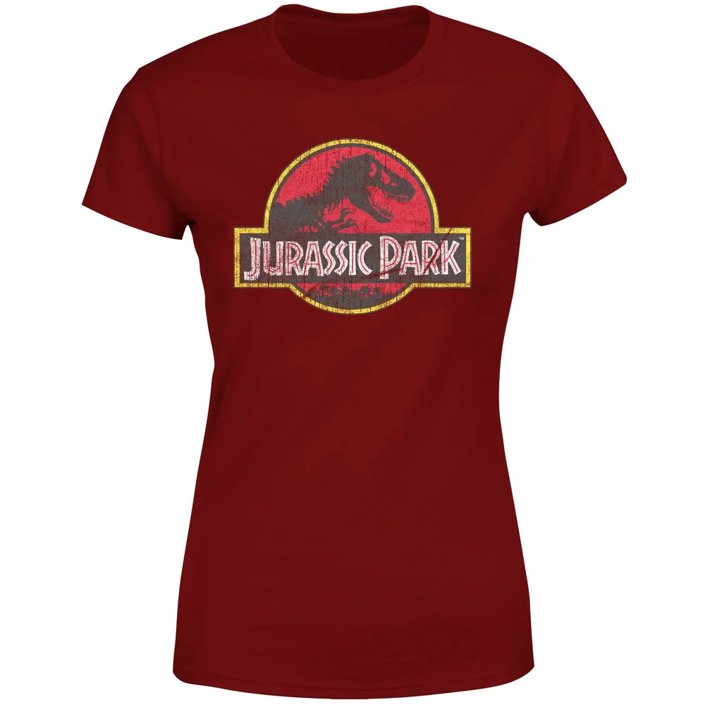 Jurassic Park Logo Vintage Women's T-Shirt - Burgundy - XS Bild 1
