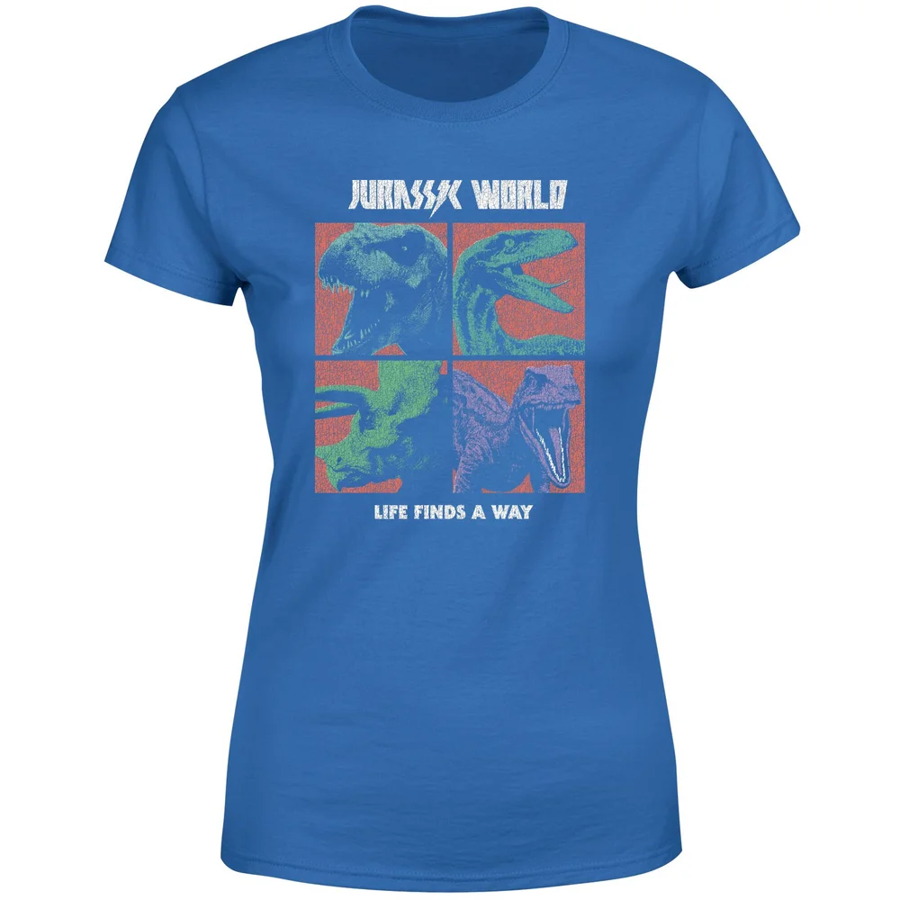 Jurassic Park World Four Colour Faces Women's T-Shirt - Blue - XS Bild 1