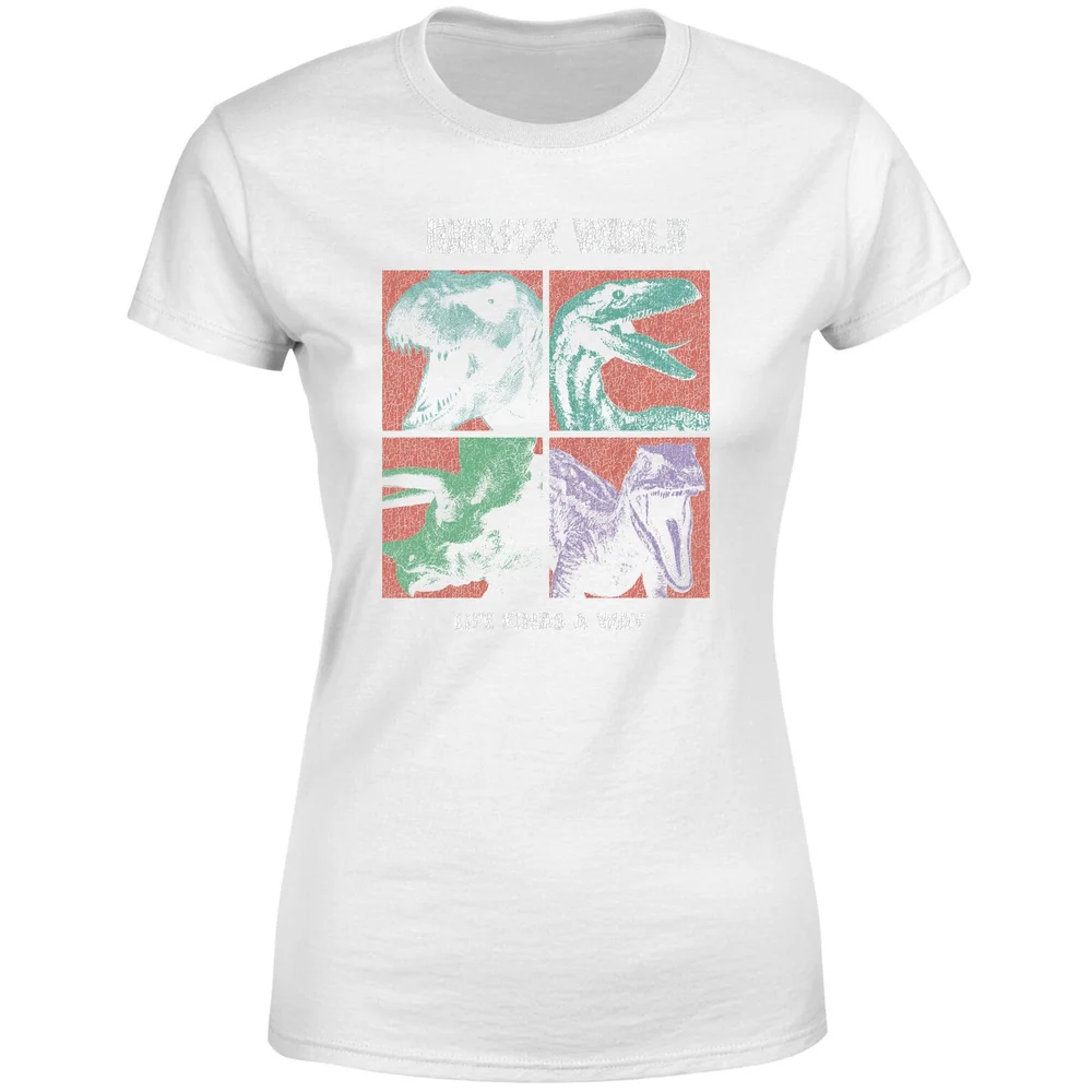 Jurassic Park World Four Colour Faces Women's T-Shirt - White - XS Bild 1