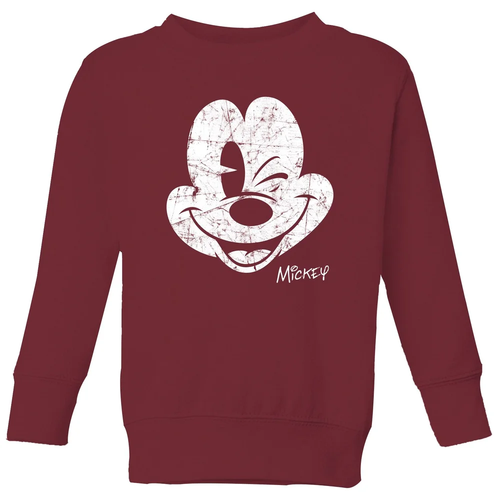 Disney Mickey Mouse Worn Face Kids' Sweatshirt - Burgundy - 3-4 Jahre Bild 1