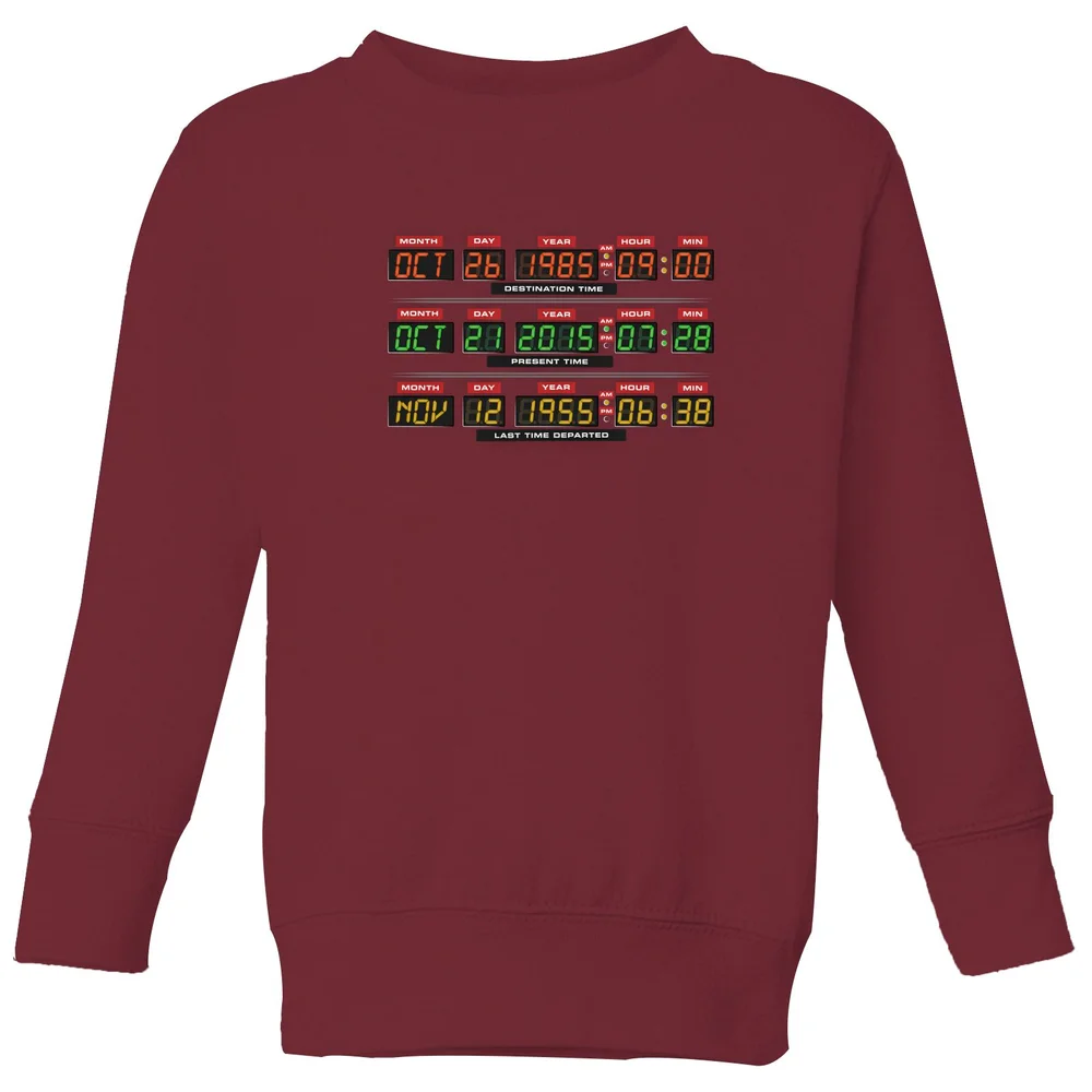 Back To The Future Destination Clock Kids' Sweatshirt - Burgundy - 3-4 Jahre Bild 1
