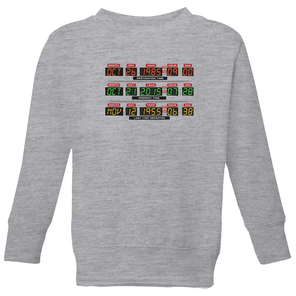 Back To The Future Destination Clock Kids' Sweatshirt - Grey - 11-12 Jahre Bild 1