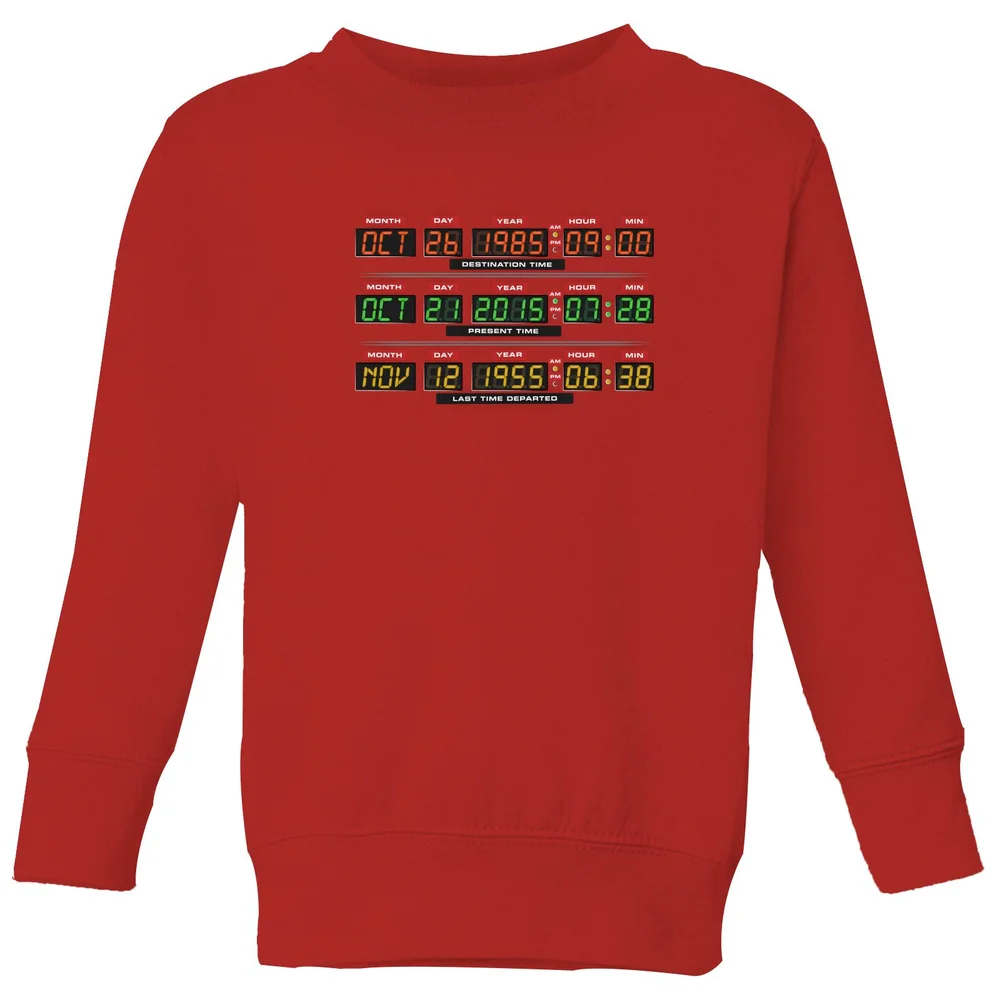 Back To The Future Destination Clock Kids' Sweatshirt - Red - 3-4 Jahre Bild 1
