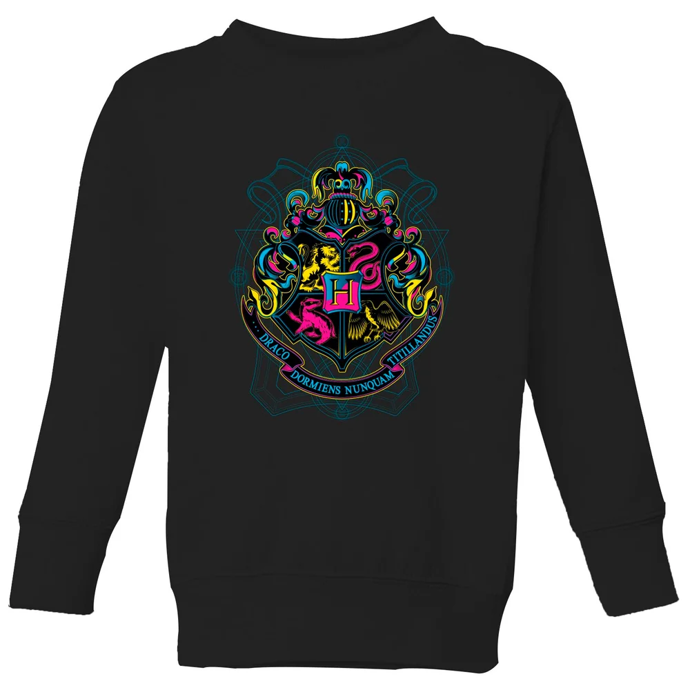 Harry Potter Hogwarts Neon Crest Kids' Sweatshirt - Black - 3-4 Jahre Bild 1