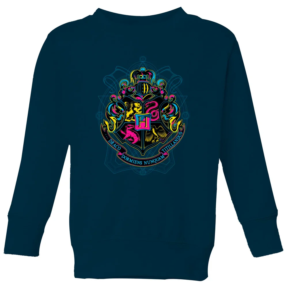 Harry Potter Hogwarts Neon Crest Kids' Sweatshirt - Navy - 3-4 Jahre Bild 1