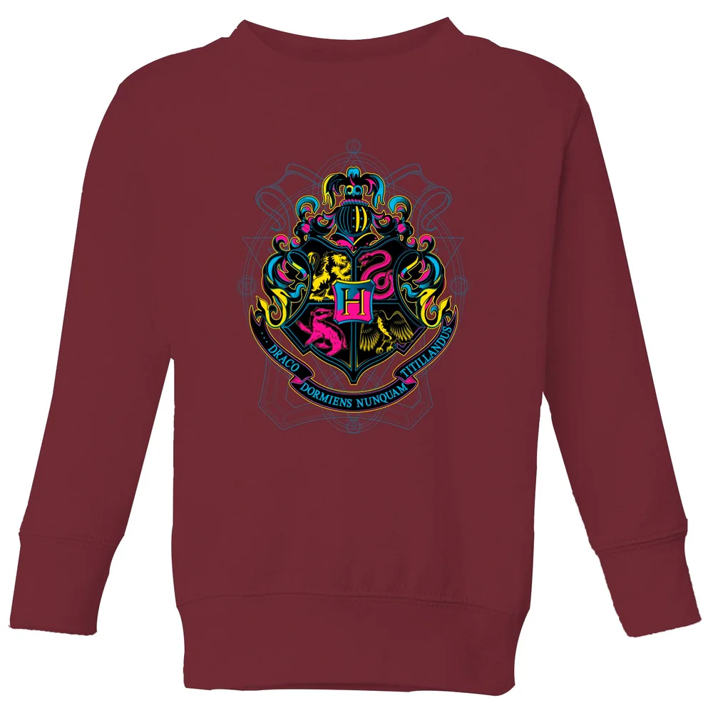 Harry Potter Hogwarts Neon Crest Kids' Sweatshirt - Burgundy - 3-4 Jahre Bild 1