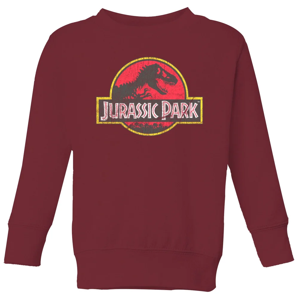 Jurassic Park Logo Vintage Kids' Sweatshirt - Burgundy - 7-8 Jahre Bild 1
