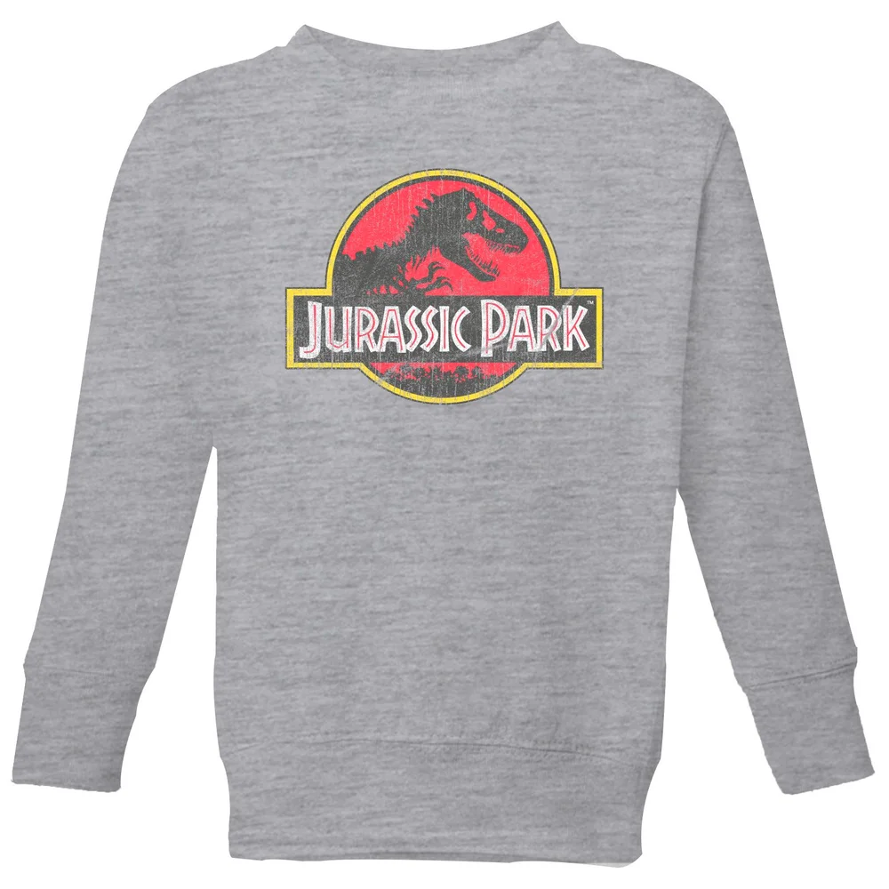 Jurassic Park Logo Vintage Kids' Sweatshirt - Grey - 7-8 Jahre Bild 1