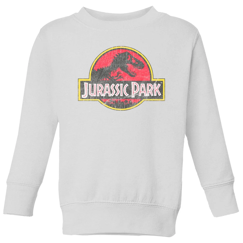 Jurassic Park Logo Vintage Kids' Sweatshirt - White - 7-8 Jahre Bild 1
