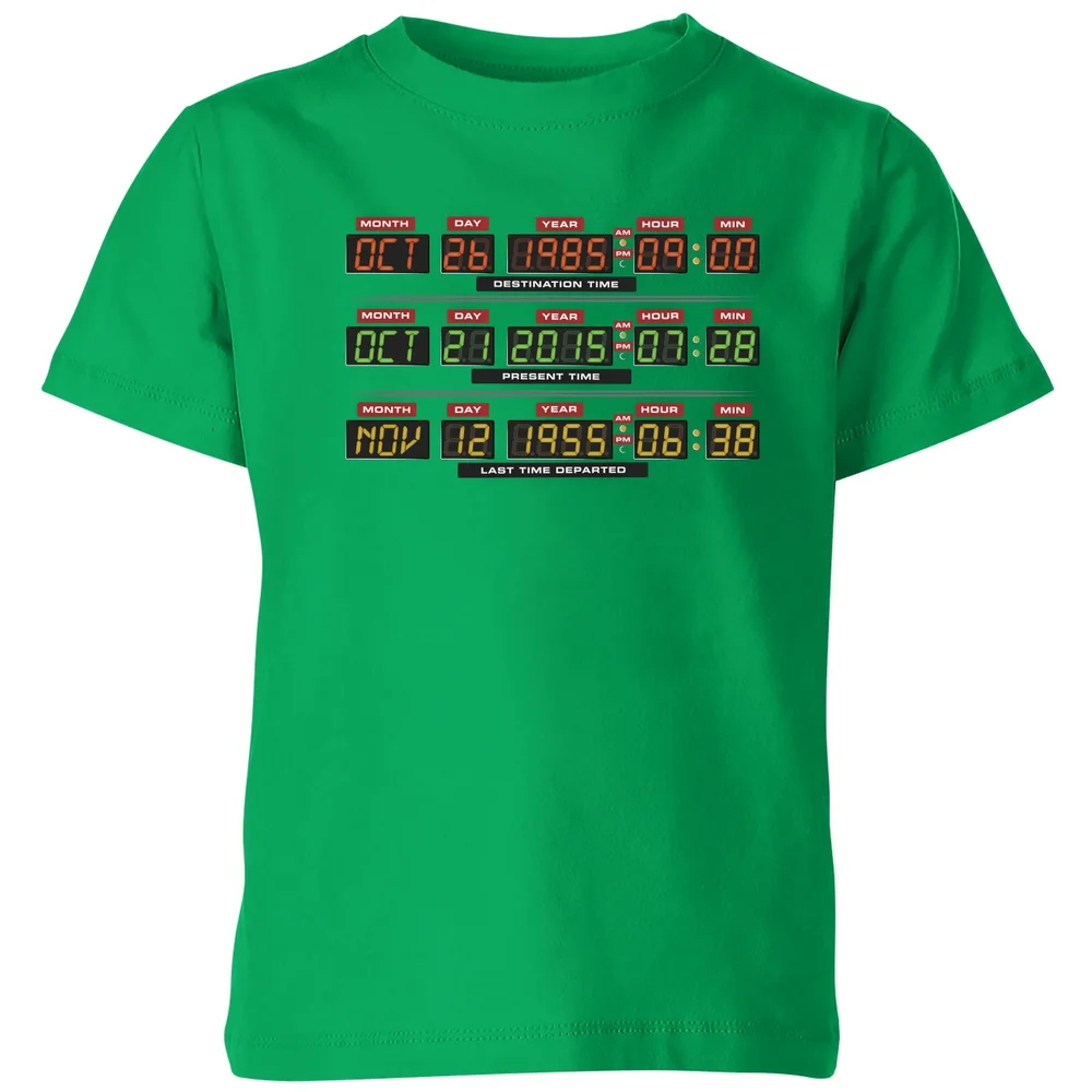 Back To The Future Destination Clock Kids' T-Shirt - Green - 3-4 Jahre Bild 1