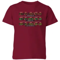 Back To The Future Destination Clock Kids' T-Shirt - Burgundy - undefined undefined