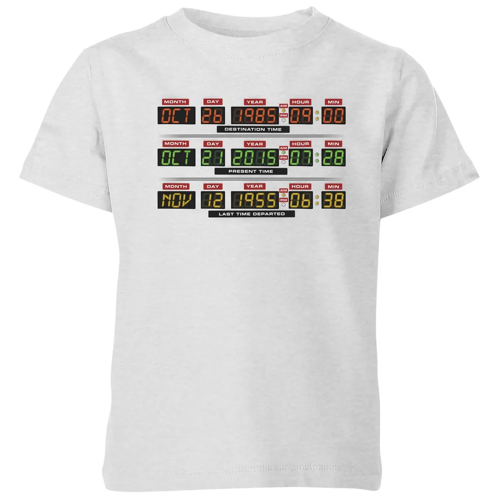 Back To The Future Destination Clock Kids' T-Shirt - Grey - 3-4 Jahre Bild 1
