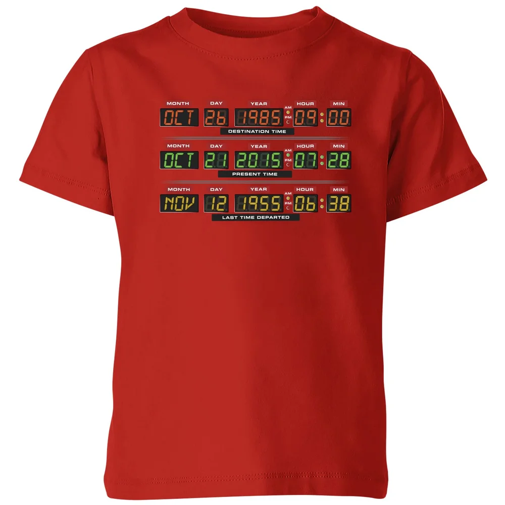 Back To The Future Destination Clock Kids' T-Shirt - Red - 3-4 Jahre Bild 1