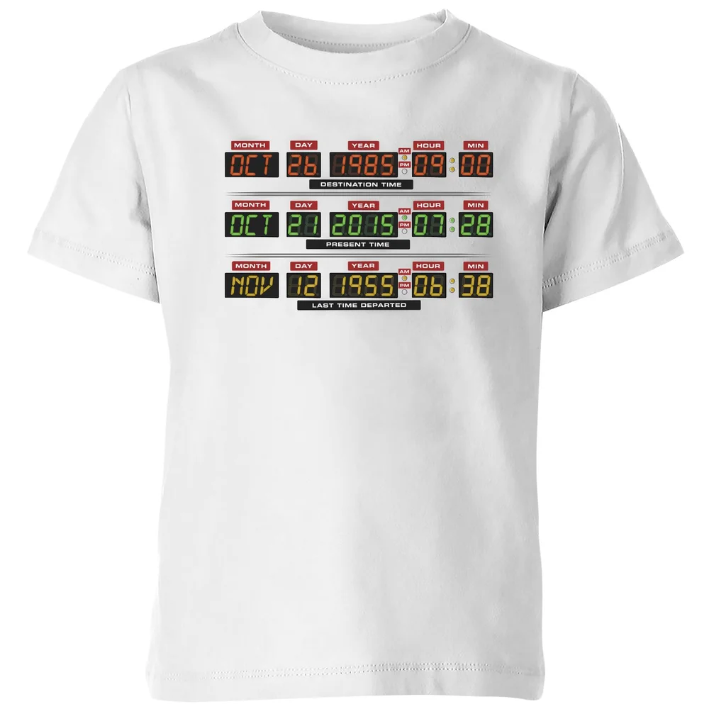 Back To The Future Destination Clock Kids' T-Shirt - White - 3-4 Jahre Bild 1