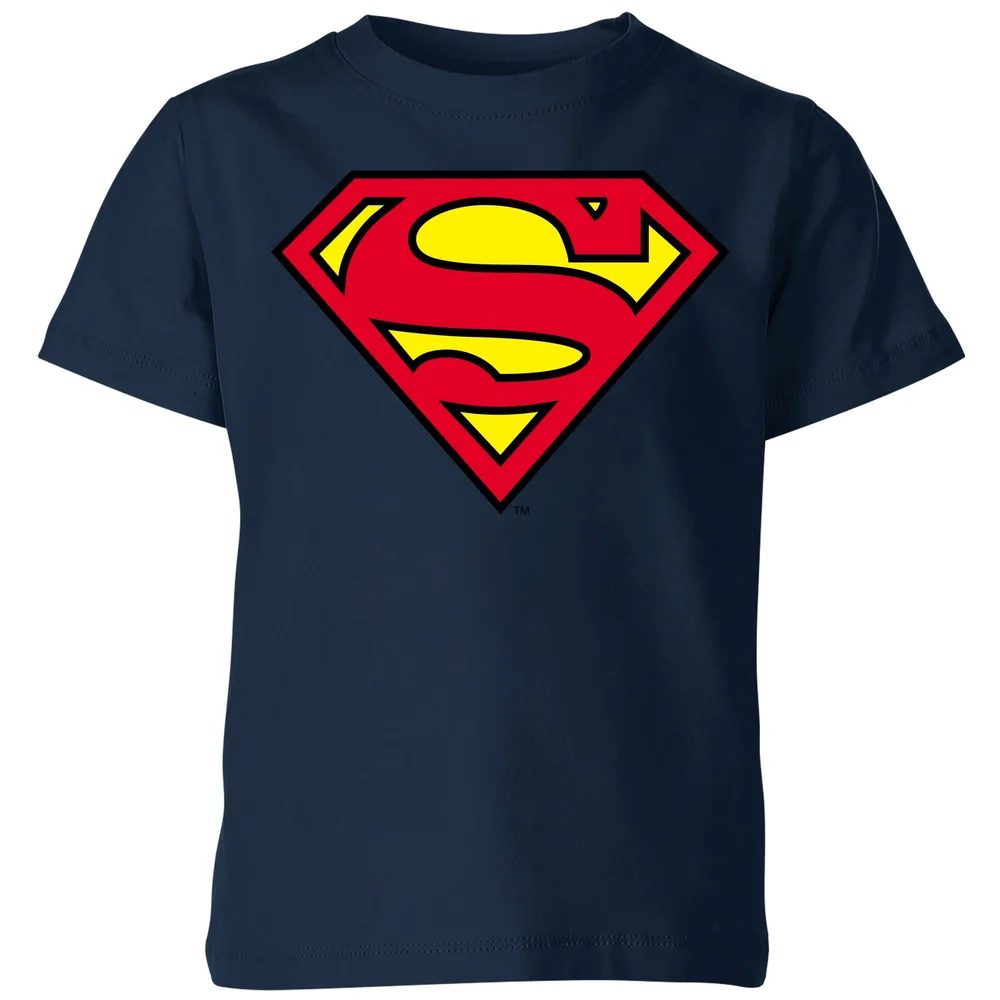 Official Superman Shield Kids' T-Shirt - Navy - 3-4 Jahre Bild 1