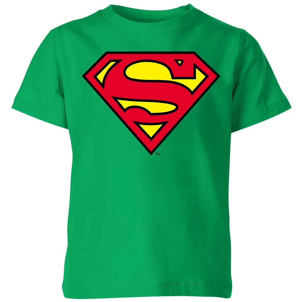 Official Superman Shield Kids' T-Shirt - Green - 3-4 Jahre Bild 1
