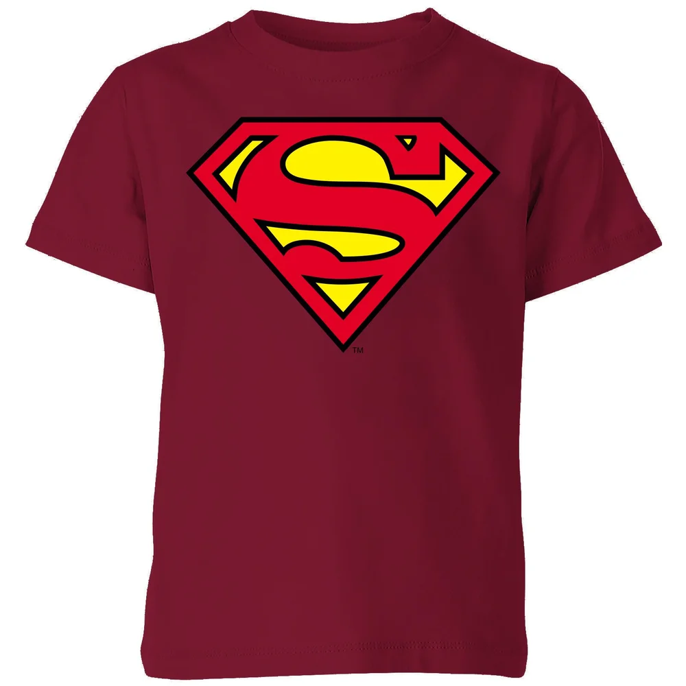 Official Superman Shield Kids' T-Shirt - Burgundy - 3-4 Jahre Bild 1