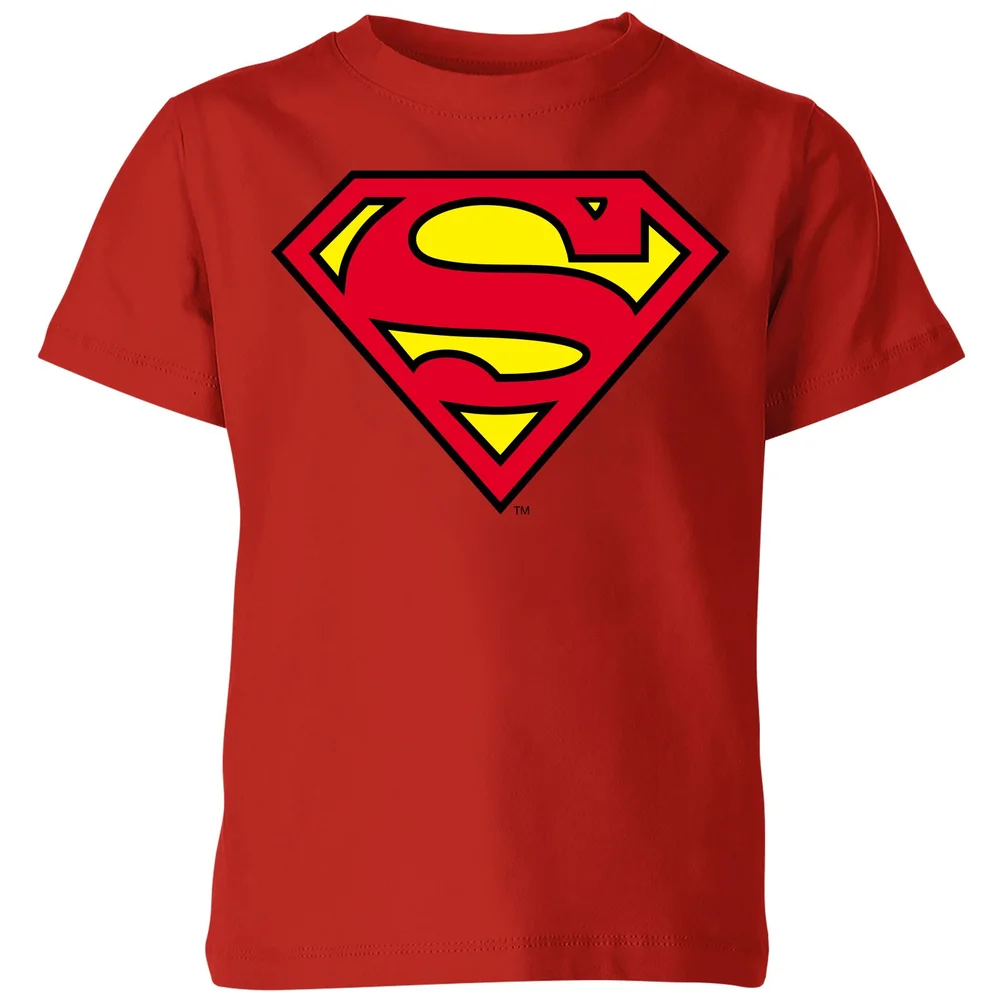 Official Superman Shield Kids' T-Shirt - Red - 3-4 Jahre Bild 1