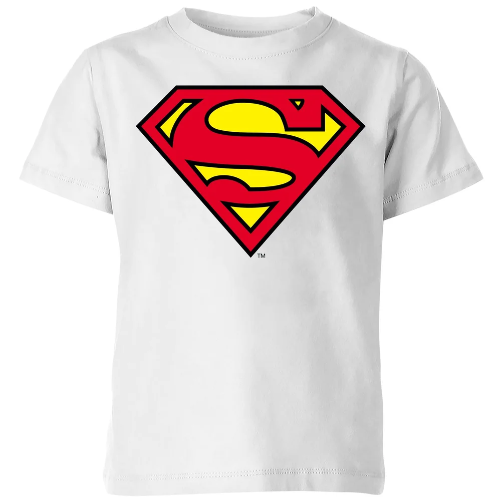Official Superman Shield Kids' T-Shirt - White - 3-4 Jahre Bild 1