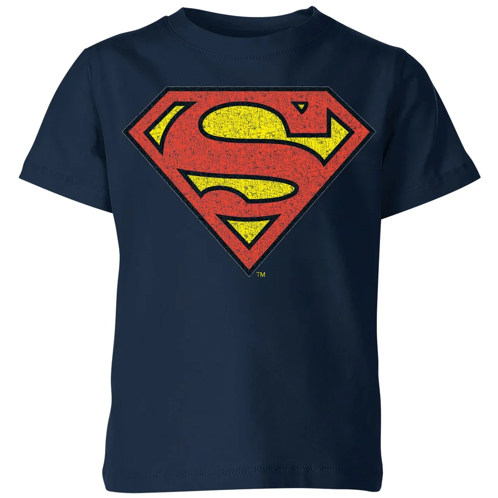Official Superman Crackle Logo Kids' T-Shirt - Navy - 3-4 Jahre Bild 1