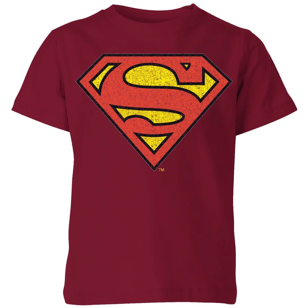 Official Superman Crackle Logo Kids' T-Shirt - Burgundy - 3-4 Jahre Bild 1