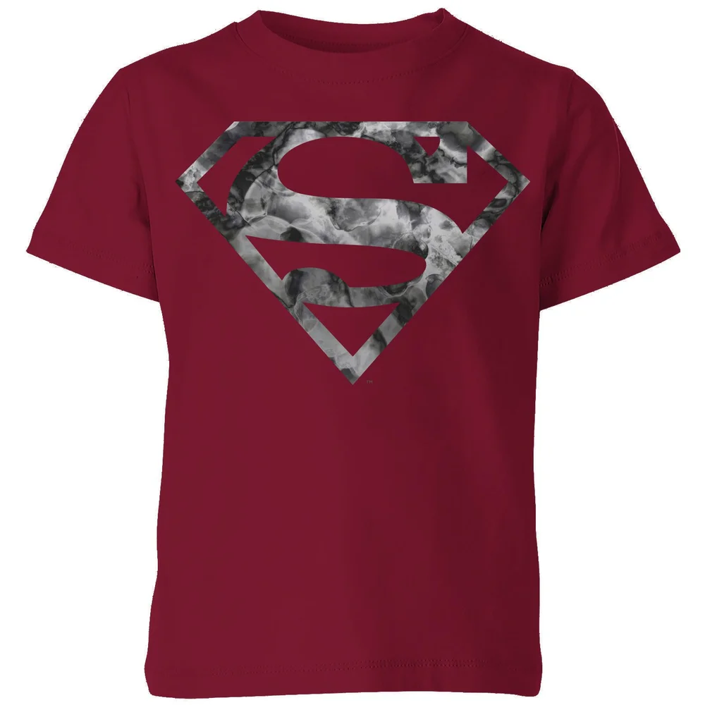 Marble Superman Logo Kids' T-Shirt - Burgundy - 3-4 Jahre Bild 1