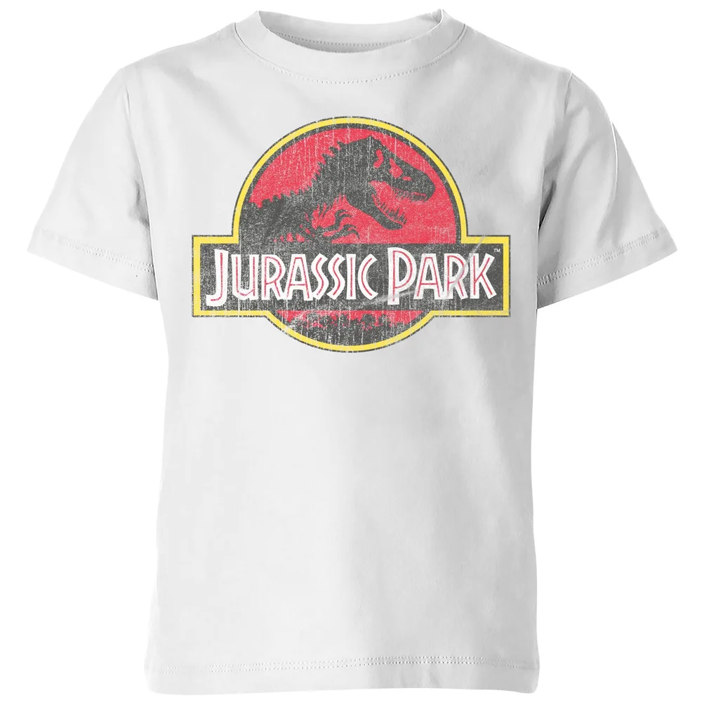 Jurassic Park Logo Vintage Kids' T-Shirt - White - 3-4 Jahre Bild 1