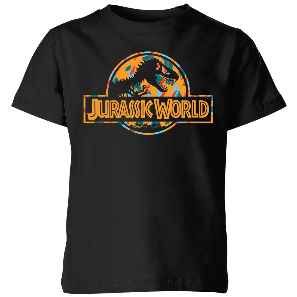 Jurassic Park Logo Tropical Kids' T-Shirt - Black - 3-4 Jahre Bild 1