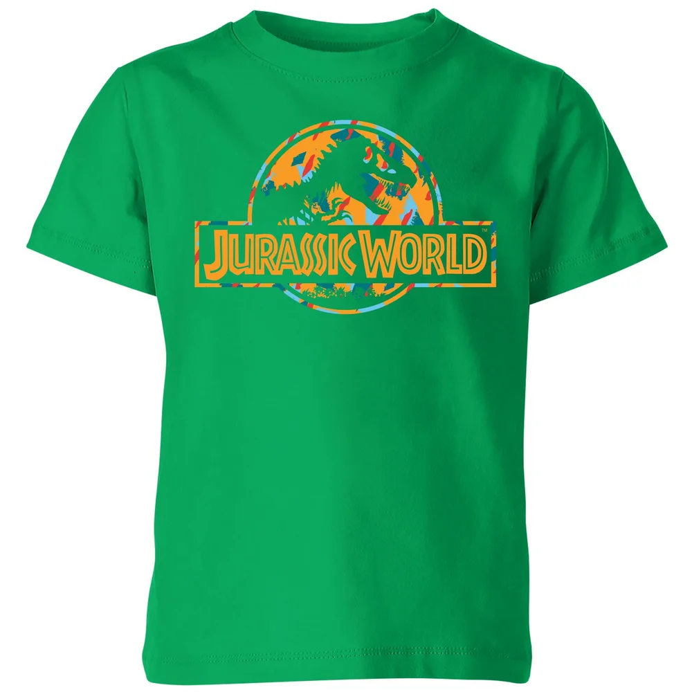 Jurassic Park Logo Tropical Kids' T-Shirt - Green - 3-4 Jahre Bild 1