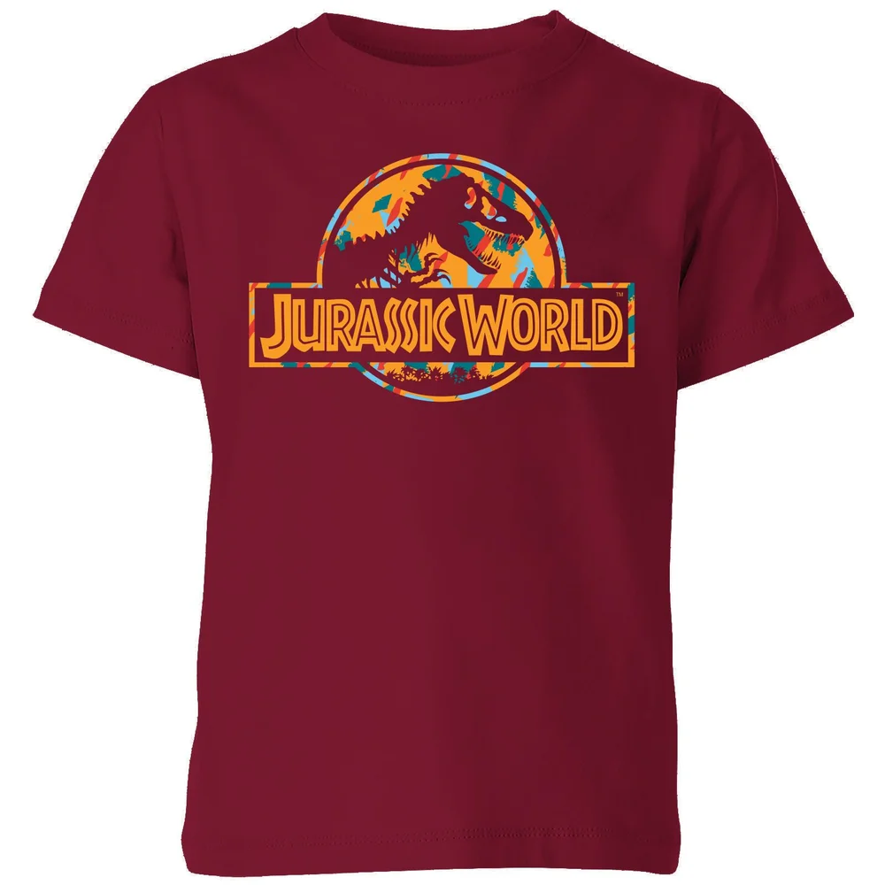 Jurassic Park Logo Tropical Kids' T-Shirt - Burgundy - 3-4 Jahre Bild 1