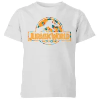 Jurassic Park Logo Tropical Kids' T-Shirt - Grey - undefined undefined