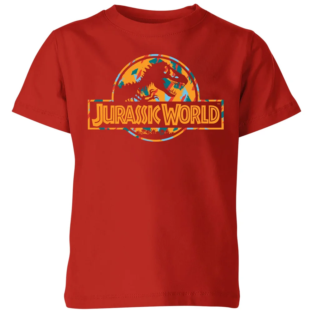 Jurassic Park Logo Tropical Kids' T-Shirt - Red - 3-4 Jahre Bild 1