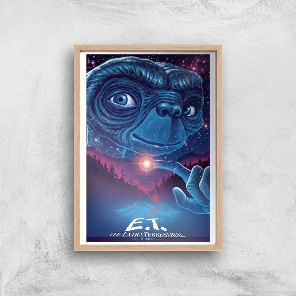 E.T. The Extra-Terrestrial X Ghoulish Print Giclee Art Print - A3 - Wooden Frame Bild 1