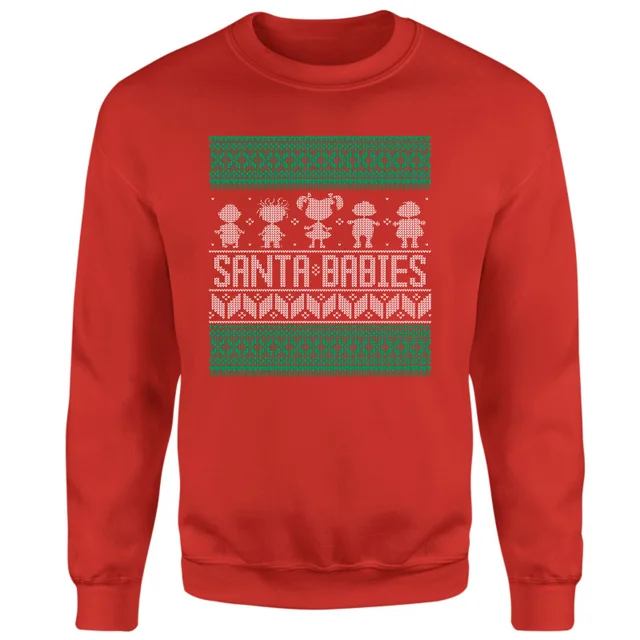 Rugrats Santa Babies Weihnachtspullover – Rot