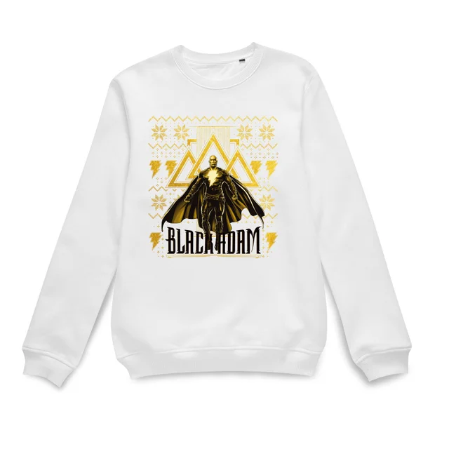 Black Adam 2022 Gold Christmas Weihnachtspullover – Weiß