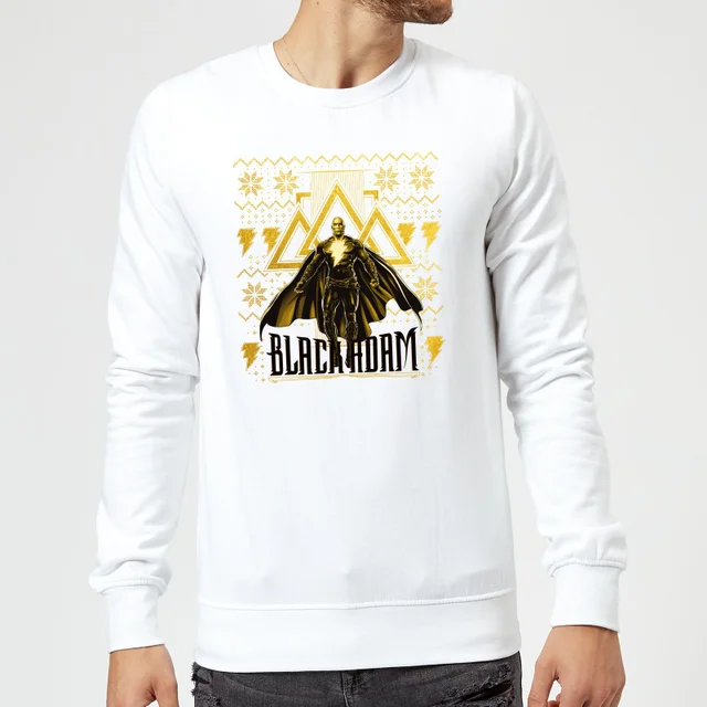 Black Adam 2022 Gold Christmas Weihnachtspullover – Weiß
