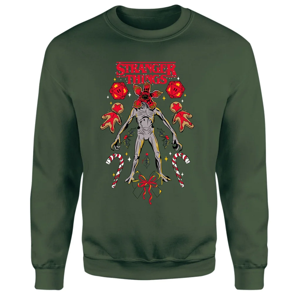 Stranger Things Demogorgon Weihnachtspullover – Grün - S Bild 1