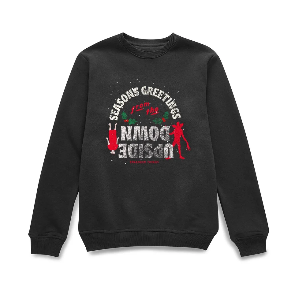 Stranger Things Seasons Greeting From Upside Down Weihnachtspullover – Schwarz - S Bild 1