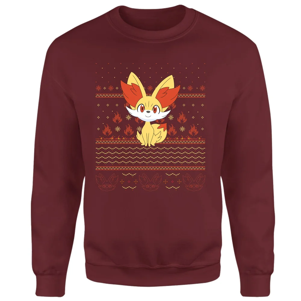 Pokemon Fynx Weihnachtspullover – Burgund - S Bild 1