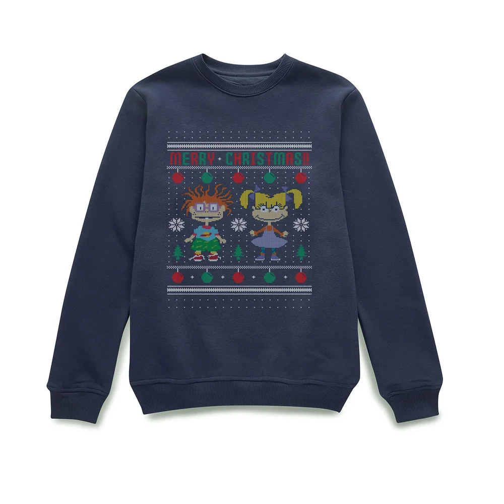 Rugrats Chuckie And Angelica - Merry Christmas Weihnachtspullover – Navy - S Bild 1
