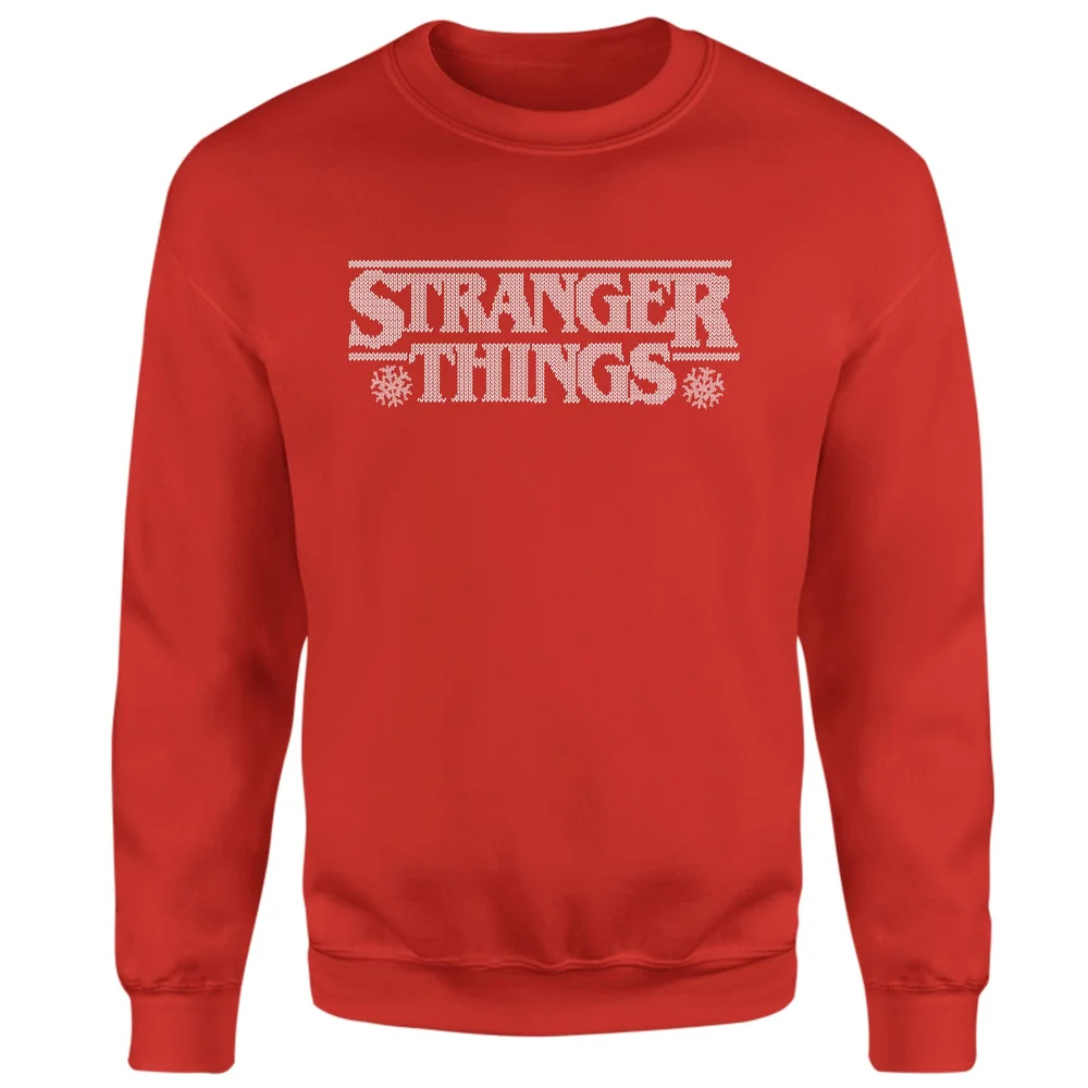 Stranger Things Fairisle Logo Weihnachtspullover – Rot - S Bild 1