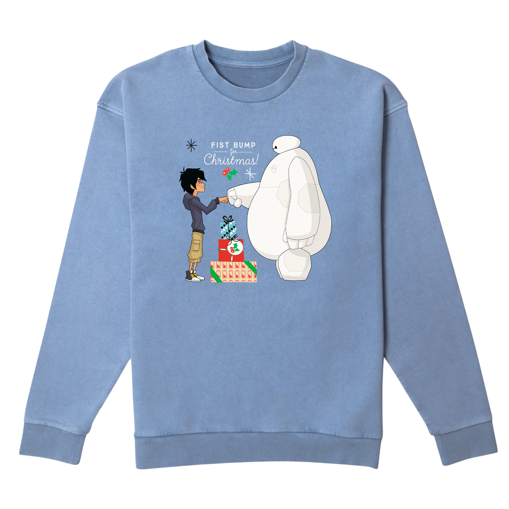 Disney Fist Bump Weihnachtspullover - Denim Blau Acid Wash - S Bild 1