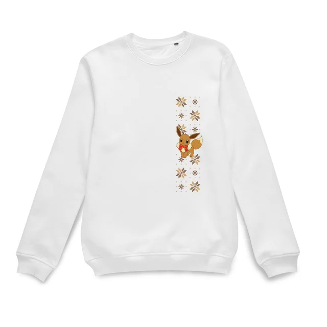 Pokemon Evoli Bow Tie Weihnachtspullover – Weiß